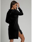 Black asymmetrical dress with zippers on the sides FI536 - Online store - Boutique